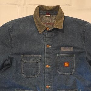 Big Ben By‎ Wrangler Men's Vintage Heavy Denim Chore Jacket Blanket Lining 50